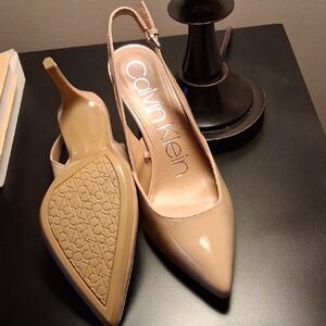 Calvin Klein Women's Beige Slingback Heels